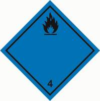 Знаки опасных грузов — Знак опасных грузов 4.3 &quot;Вещества, выделяющие воспламеняющиеся газы при взаимодействии с водой&quot; — фото