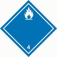 Знаки опасных грузов — Знак опасных грузов 4.3б &quot;Вещества, выделяющие воспламеняющиеся газы при взаимодействии с водой&quot; — фото