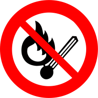 Знаки запрещающие — Запрещающий знак Р02 &quot;Запрещается пользоваться открытым огнем и курить&quot; — фото
