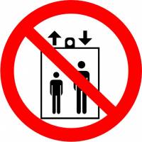 Знаки запрещающие — Запрещающий знак Р34 &quot;Запрещается пользоваться лифтом для подъема (спуска) людей&quot; — фото
