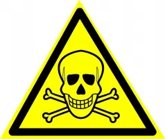 Знаки предупреждающие — Предупреждающий знак W03 &quot;Опасно. Ядовитые вещества&quot; — фото