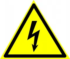Знаки предупреждающие — Предупреждающий знак W08 &quot;Опасность поражения электрическим током&quot; — фото