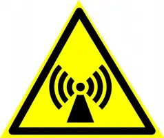 Знаки предупреждающие — Предупреждающий знак W12 &quot;Внимание. Электромагнитное поле&quot; — фото