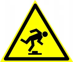 Знаки предупреждающие — Предупреждающий знак W14 &quot;Осторожно. Малозаметное препятствие&quot; — фото
