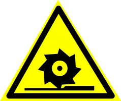 Знаки предупреждающие — Предупреждающий знак W22 &quot;Осторожно. Режущие валы&quot; — фото
