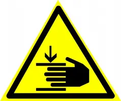 Знаки предупреждающие — Предупреждающий знак W27 &quot;Осторожно. Возможно травмирование рук&quot; — фото