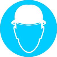 Знаки предписывающие — Предписывающий знак M02 &quot;Работать в защитной каске (шлеме)&quot; — фото
