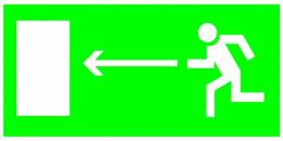 Знаки эвакуационные — Эвакуационный знак E04 &quot;Направление к эвакуационному выходу налево&quot; — фото