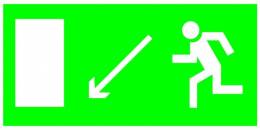 Знаки эвакуационные — Эвакуационный знак E08 &quot;Направление к эвакуационному выходу налево вниз&quot; — фото