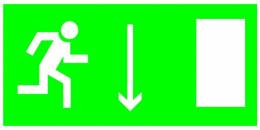 Знаки эвакуационные — Эвакуационный знак E09 &quot;Указатель двери эвакуационного выхода (правосторонний)&quot; — фото