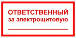 Знаки электробезопасности — Знак электробезопасности Т 61 &quot;Ответственный за электрощитовую&quot; — фото