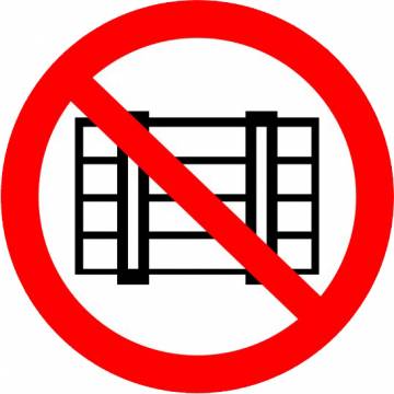Запрещающий знак Р12 "Запрещается загромождать проходы и/или складировать" — фото-524_1