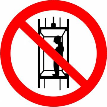 Запрещающий знак Р13 "Запрещается подъем (спуск) людей по шахтному стволу (запрещается транспортирование пассажиров)" — фото-524_1