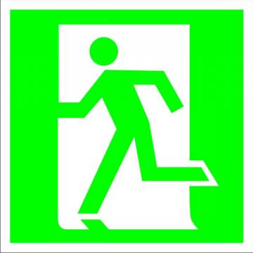 Эвакуационный знак E01-01 "Выход здесь (левосторонний)" — фото-536_1