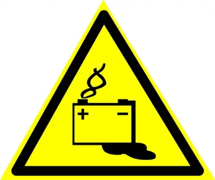 Предупреждающий знак W20 "Осторожно. Аккумуляторные батареи" — фото-530_1