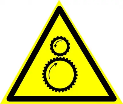 Предупреждающий знак W29 "Осторожно. Возможно затягивание между вращающимися элементами" — фото-530_1