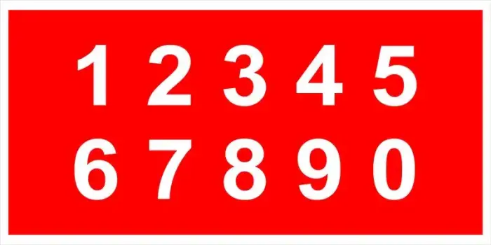 Знак электробезопасности Т 58-02 "Цифры от 0 до 9 (набор)" — фото-570_1