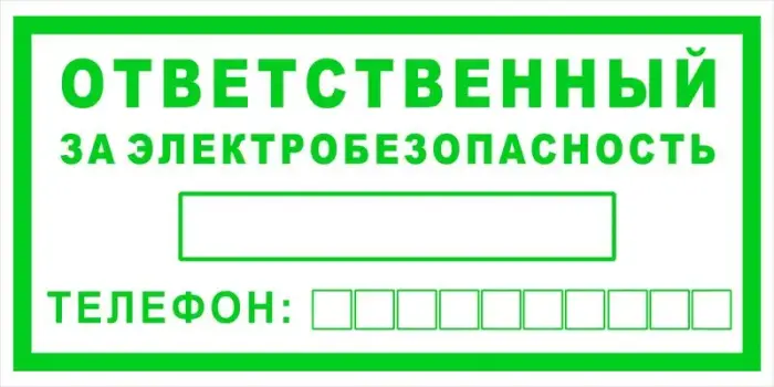 Знак электробезопасности Т 60 "Ответственный за электробезопасность" — фото-570_1